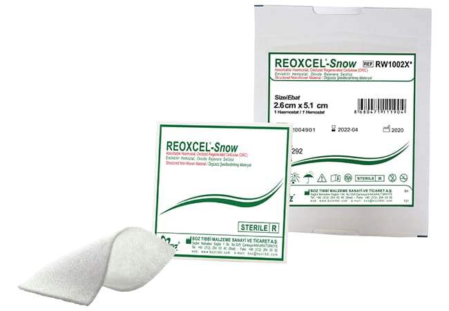 Reoxcel Snow Oxidized Regenerated Cellulose (ORC) Kanama Durdurucu Hemostat